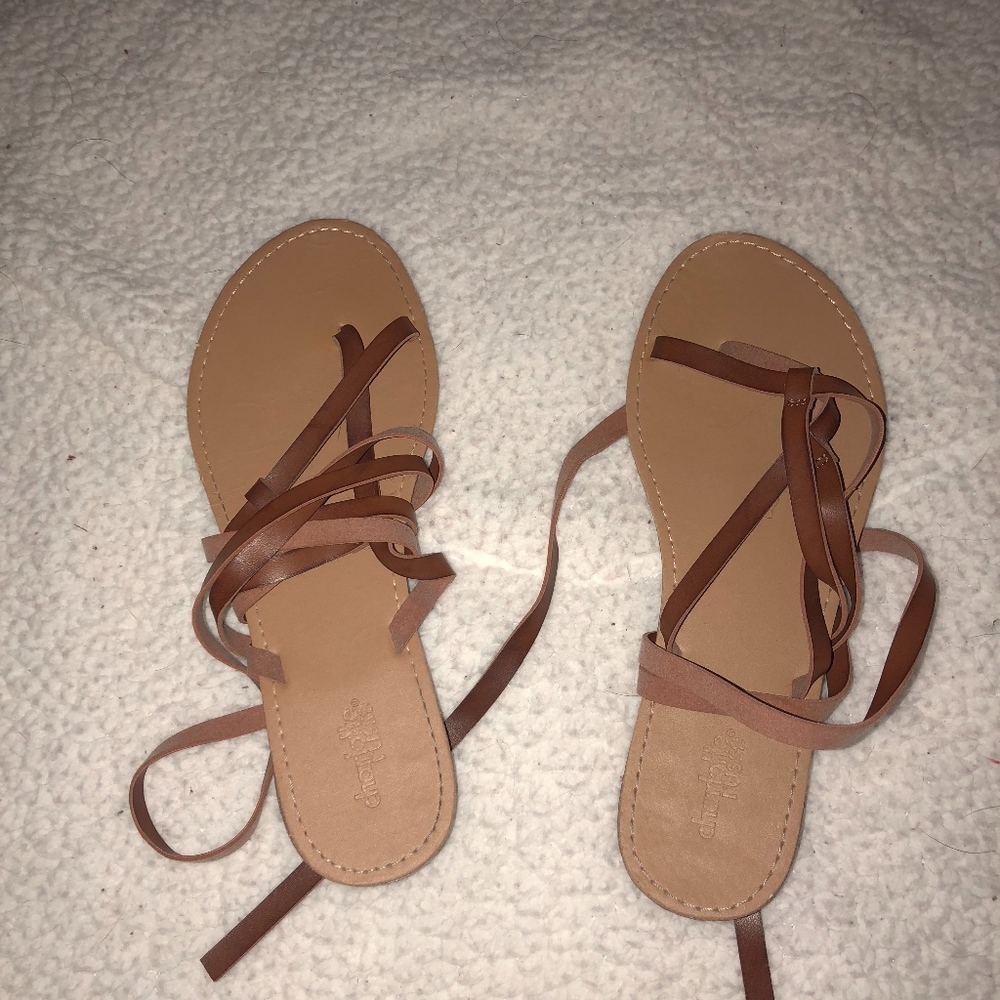 Brown Wrap Sandals